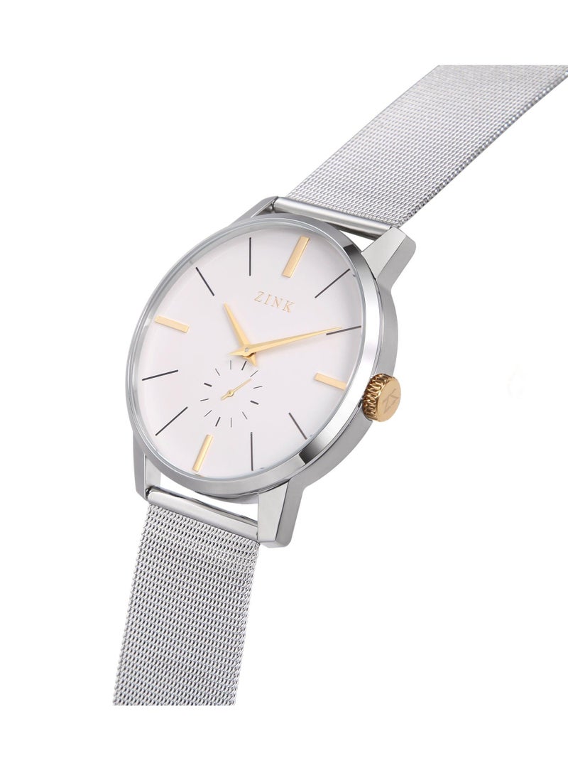 زنك ساعة زينك الأنيقة ZK126G5MS-T6 - ساعة رجالية عصرية من الفولاذ المقاوم للصدأ باللون الفضي - Image 2