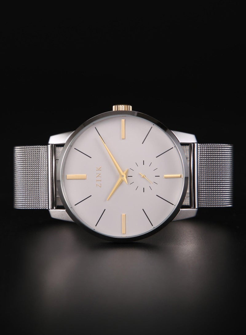 زنك ساعة زينك الأنيقة ZK126G5MS-T6 - ساعة رجالية عصرية من الفولاذ المقاوم للصدأ باللون الفضي - Image 5