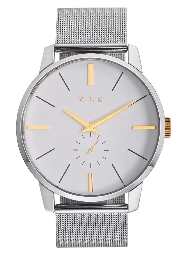 زنك ساعة زينك الأنيقة ZK126G5MS-T6 - ساعة رجالية عصرية من الفولاذ المقاوم للصدأ باللون الفضي - Image 1