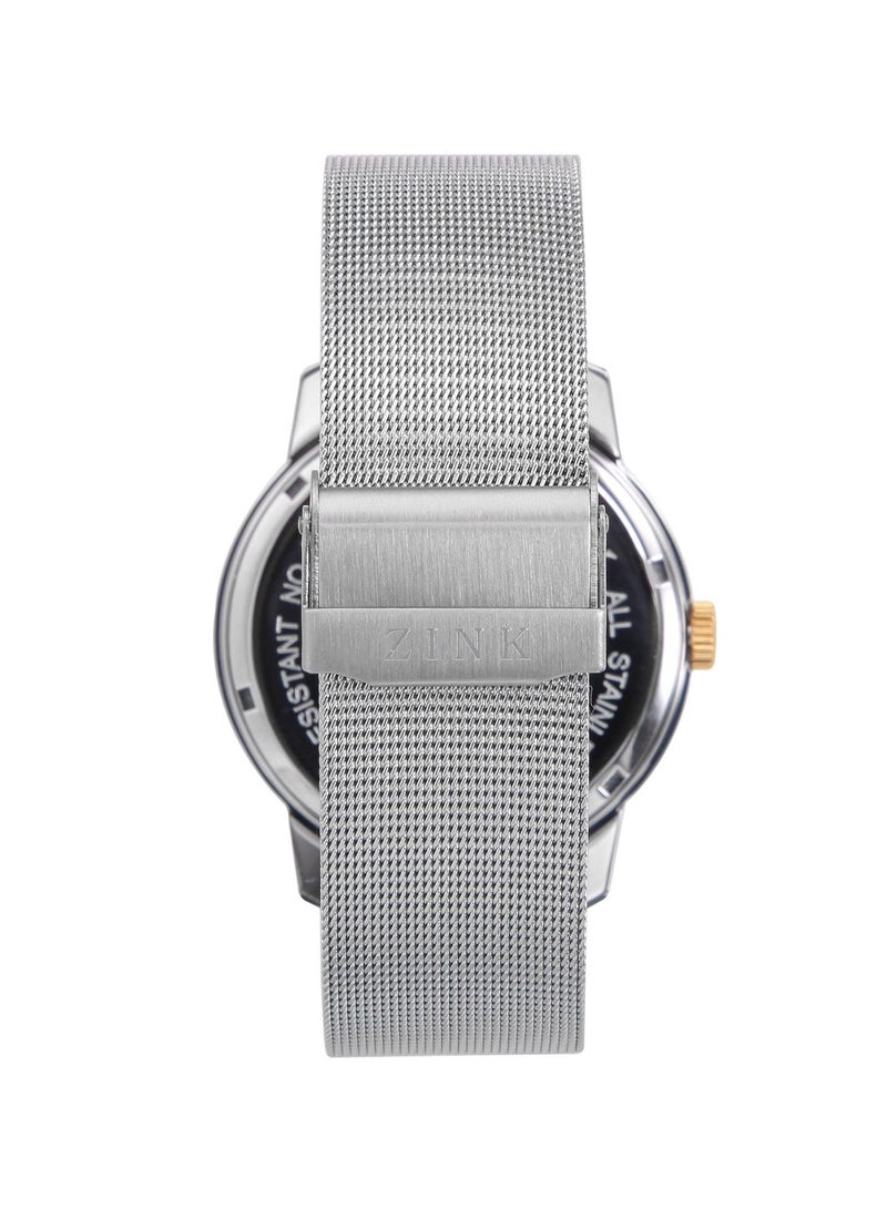زنك ساعة زينك الأنيقة ZK126G5MS-T6 - ساعة رجالية عصرية من الفولاذ المقاوم للصدأ باللون الفضي - Image 4