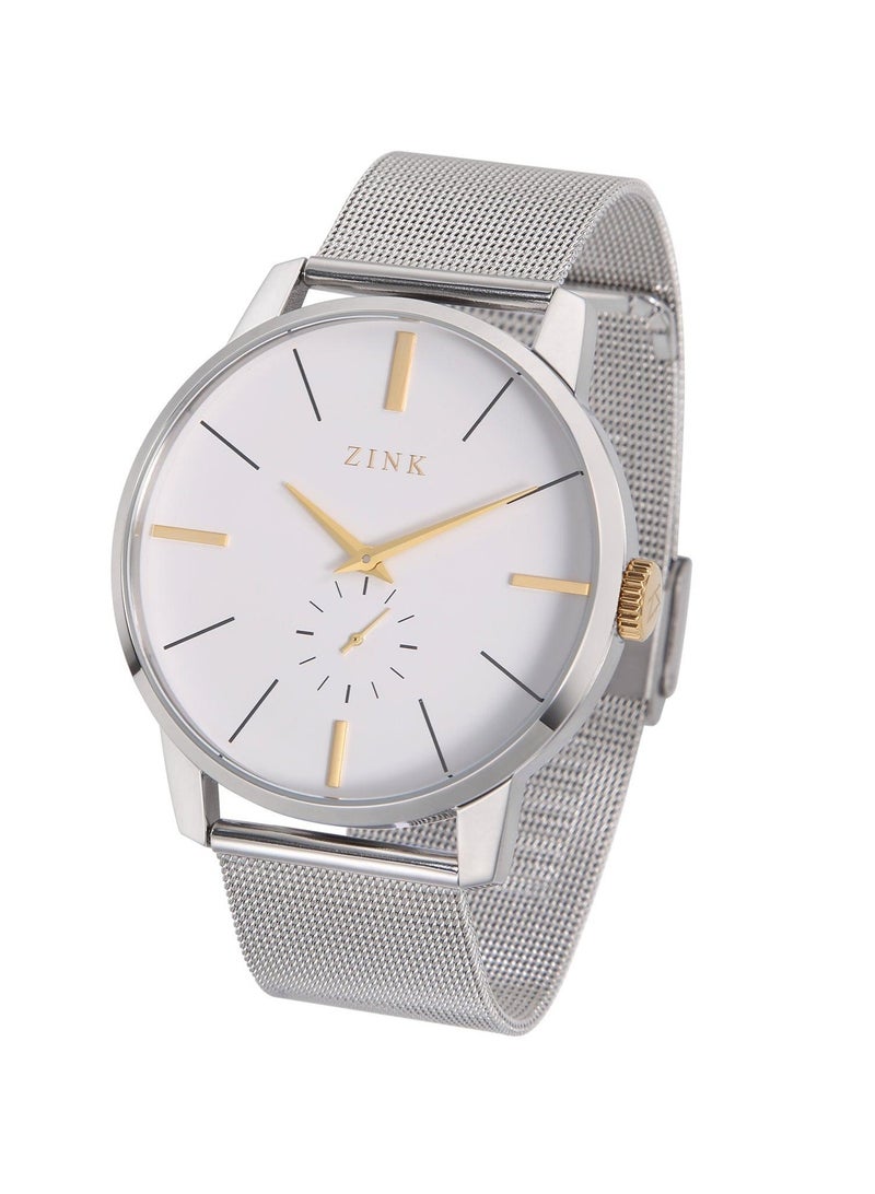 زنك ساعة زينك الأنيقة ZK126G5MS-T6 - ساعة رجالية عصرية من الفولاذ المقاوم للصدأ باللون الفضي - Image 3
