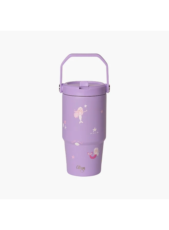 Citron Insulated Tumbler-Mermaid-600Ml-Cylinder (Stainless Steel) Purple \ 9X24.3