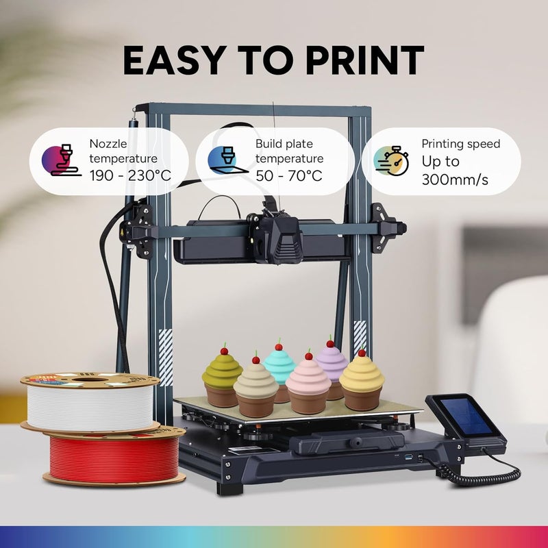 OVERTURE Matte PLA 3D Printer Filament 1.75mm, Matt Surface & Low Warping Filament 1kg Spool (2.2 lbs), Accuracy +/- 0.02 mm, Fit Most FDM Printers (Matte White) - Image 4