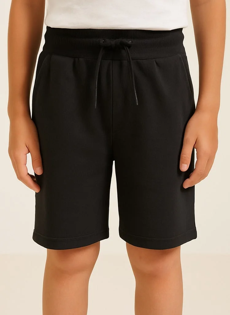 فكتور اند جين Boys French Terry Shorts 100% Cotton– Black