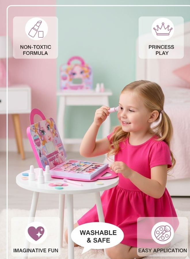 ZEESQUARE Kids Beauty Makeup Kit – Professional Cosmetic Set Lip Gloss, Eyeshadow, and Blush – Non-Toxic Washable Makeup Toy Gift for Girls - Image 5
