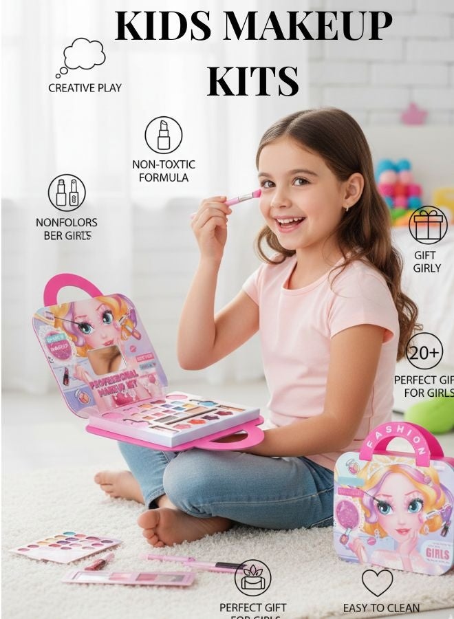 ZEESQUARE Kids Beauty Makeup Kit – Professional Cosmetic Set Lip Gloss, Eyeshadow, and Blush – Non-Toxic Washable Makeup Toy Gift for Girls - Image 1