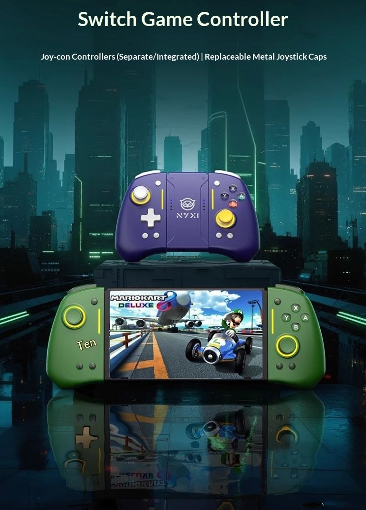 Nyxi Hyperion Pro Switch Controller for Nintendo Joy-Con NS2, Wireless Bluetooth, Oled Screen, Metal Joystick, White - Image 2