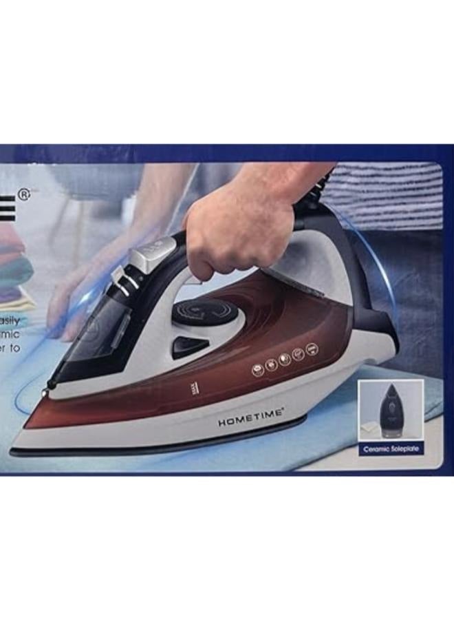 Home Time 2200W 220-240Hz Ceramic Steam Iron for Clothes  Powered Steam Iron for Fast Heat-up - Image 5