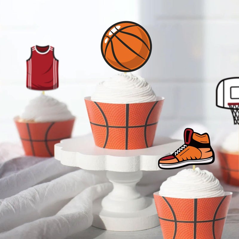 Moitkptt 24Pcs Basketball Cupcake Toppers for Party Decorations  Basketball Player Toppers  Baby Shower Party Decorations (MIX A)  BAK001 - Image 4