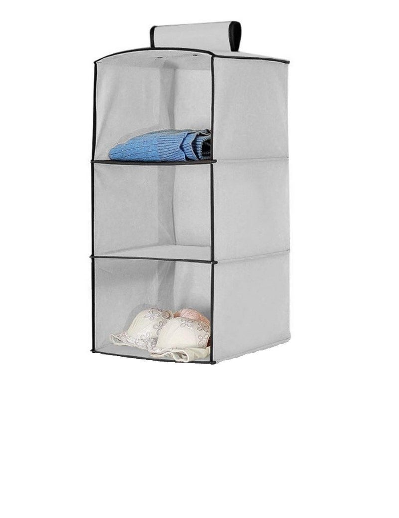 SHREYAGN Multipurpose 3 Layer Foldable Hanging Clothes Organizer Wardrobe Storage Organizer Shelves 30 x 30 x 60 cm - Image 3