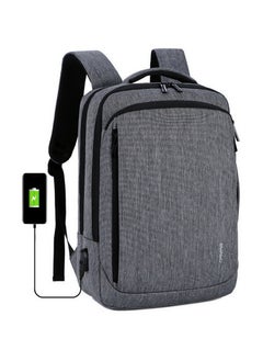 مينيلي Meinaili 023 USB Charging Backpack 15.6 inch Laptop Business Waterproof Multifunctional Travel Bag Grey  - Image 1