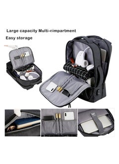 مينيلي Meinaili 023 USB Charging Backpack 15.6 inch Laptop Business Waterproof Multifunctional Travel Bag Grey  - Image 3