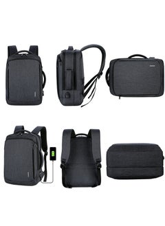 مينيلي Meinaili 023 USB Charging Backpack 15.6 inch Laptop Business Waterproof Multifunctional Travel Bag Grey  - Image 4