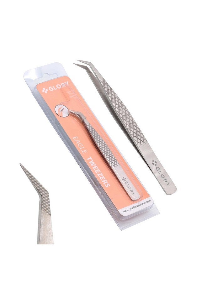 Glory Boot Tip Volume Tweezers, Fiber Tip Tweezer For Professional Eyelash Extensions, Non Slip Diamond Grip Precision Lash Tweezers For Volume And Light Mega Volume Sets - Image 1