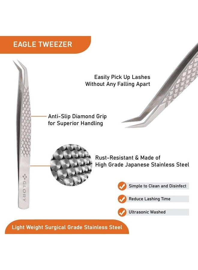 Glory Boot Tip Volume Tweezers, Fiber Tip Tweezer For Professional Eyelash Extensions, Non Slip Diamond Grip Precision Lash Tweezers For Volume And Light Mega Volume Sets - Image 4