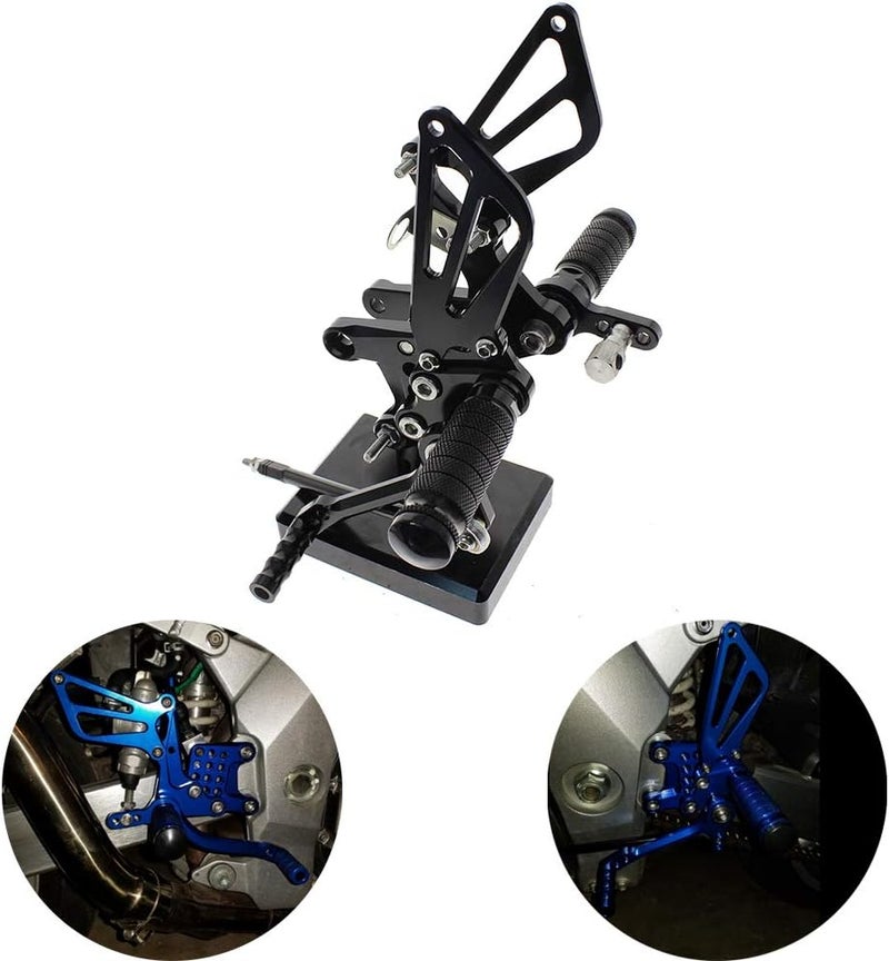PROCNC Motorcycle Aluminum Rearsets Foot pegs Rear sets Footrest Fit for Suzuki GSXR1000 2000 2001 2002 2003 2004 GSXR750 1996-2005 SV650/SV650S SV1000/S 1998-2014 GSX600 2000-2005 (Black) - Image 1