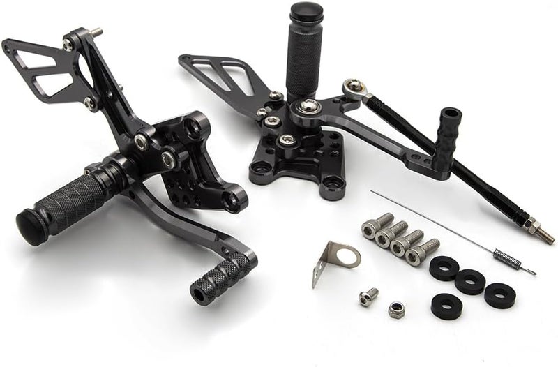 PROCNC Motorcycle Aluminum Rearsets Foot pegs Rear sets Footrest Fit for Suzuki GSXR1000 2000 2001 2002 2003 2004 GSXR750 1996-2005 SV650/SV650S SV1000/S 1998-2014 GSX600 2000-2005 (Black) - Image 4