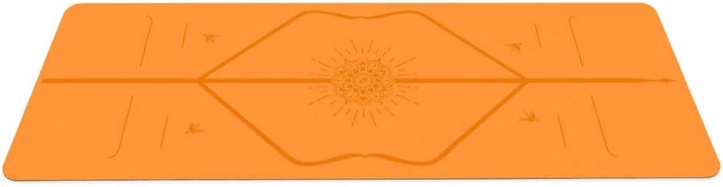 Cyber Yoga Mat, Non Slip Pilates Fitness Exercise Mat with Alignment Marks for Women Men, 183 x 61 x 0.6cm Thick Eco Friendly TPE, Carrying Strap & Storage Bag Included - Yellow - Image 3