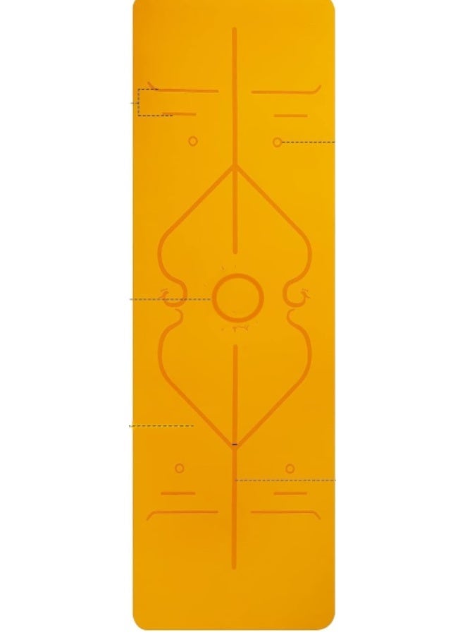 Cyber Yoga Mat, Non Slip Pilates Fitness Exercise Mat with Alignment Marks for Women Men, 183 x 61 x 0.6cm Thick Eco Friendly TPE, Carrying Strap & Storage Bag Included - Yellow - Image 1