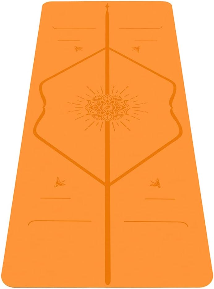 Cyber Yoga Mat, Non Slip Pilates Fitness Exercise Mat with Alignment Marks for Women Men, 183 x 61 x 0.6cm Thick Eco Friendly TPE, Carrying Strap & Storage Bag Included - Yellow - Image 2