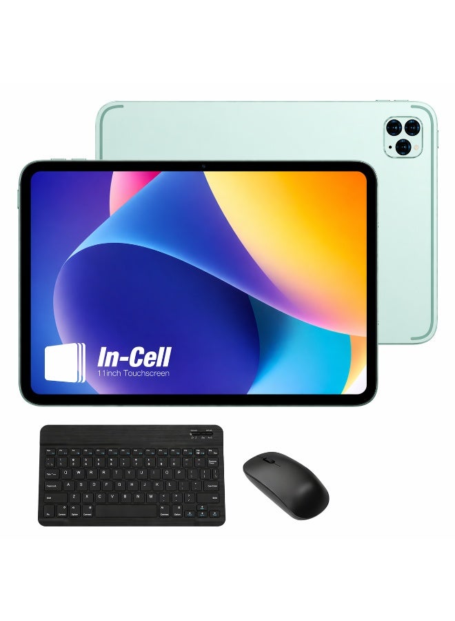 Modio Tab M93 Tablet 11 Inch, 12GB RAM, 512GB Storage, Android 15, 10000mAh Battery, In-Cell HD Display, Dual SIM WiFi with Keyboard & Mouse (Green)