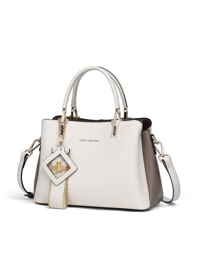 Viney Leather Handbag For Women, Tote Bag For Mothers, Middle-aged Crossbody Shoulder Bag, Birthday Gift For Girlfriend On Qixi Festival And Valentine's Day - Image 4