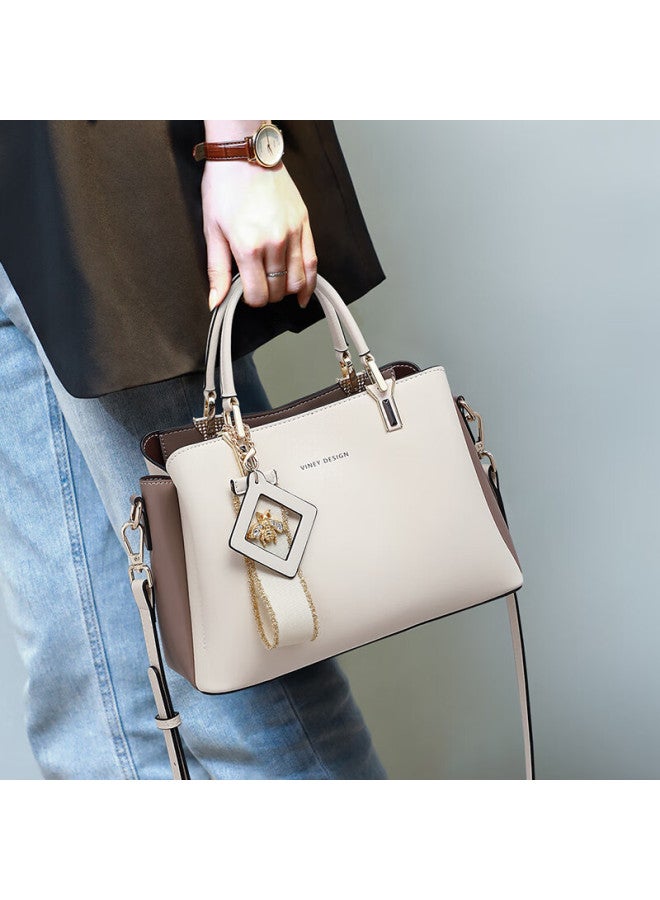 Viney Leather Handbag For Women, Tote Bag For Mothers, Middle-aged Crossbody Shoulder Bag, Birthday Gift For Girlfriend On Qixi Festival And Valentine's Day - Image 2