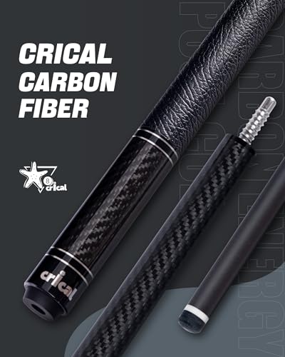 CRICAL Carbon Fiber Pool Cue with Stick Low Deflection Shaft 58 Inch Billiard Cue Stick with Cowhide Grip 3K Weave Design 125mm Tip Fixed Weight 19oz 38x8 Joint Ideal for Players - Image 3