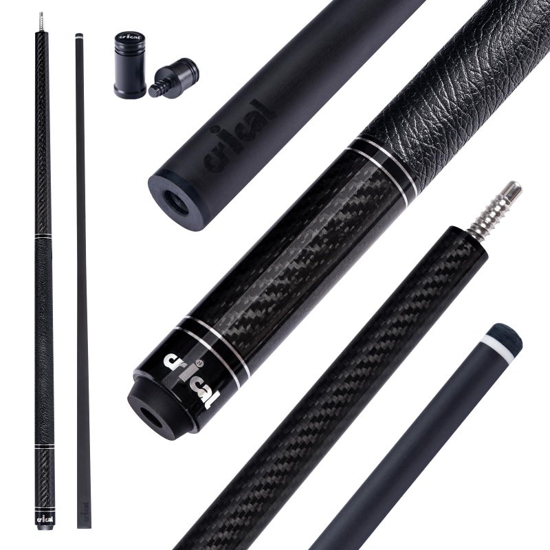 CRICAL Carbon Fiber Pool Cue with Stick Low Deflection Shaft 58 Inch Billiard Cue Stick with Cowhide Grip 3K Weave Design 125mm Tip Fixed Weight 19oz 38x8 Joint Ideal for Players - Image 2