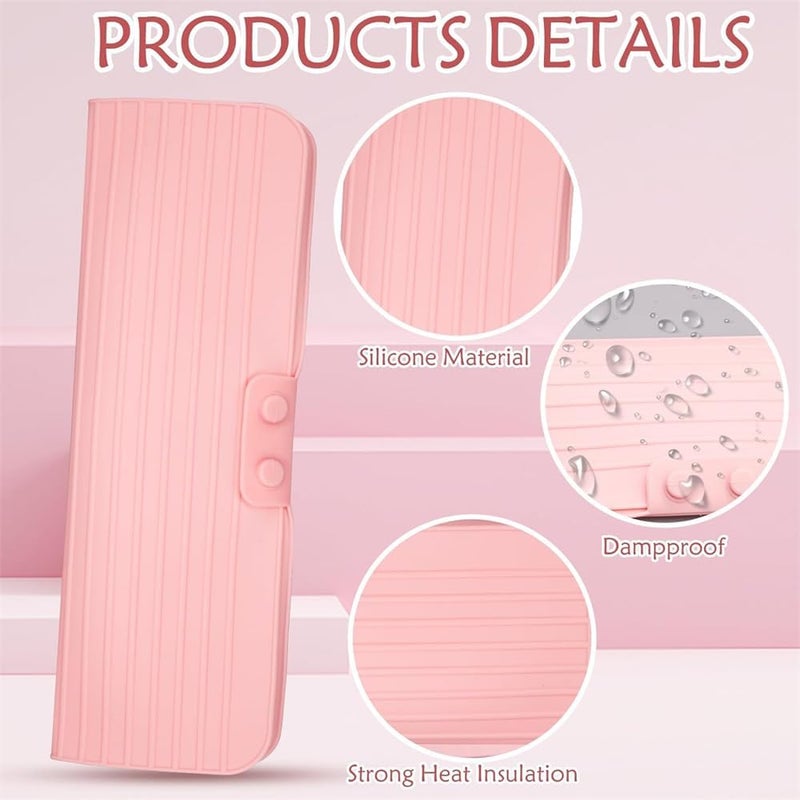 أكياس تخزين مكواة التجعيد المصنوعة من السيليكون، منظم أدوات الشعر المحمول لمكواة التجعيد، ومكواة فرد الشعر، ومكواة فرد الشعر، مثالية للاستخدام أثناء السفر، مقاومة للحرارة - Image 3