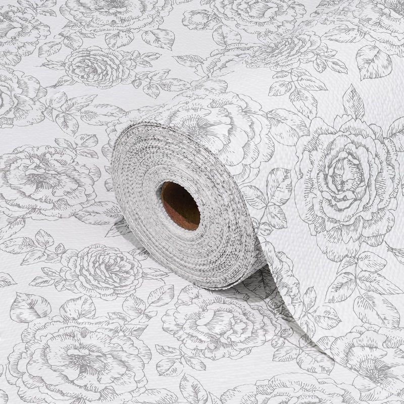 Gopas Drawer and Shelf Liner for Kitchen Cabinets Non-Adhesive, Non-Slip Cabinet Liner Shelf Paper Strong Grip Waterproof Easy to Clean for Kitchen Shelves Cupboard, Flower,12IN X 10FT - Image 1