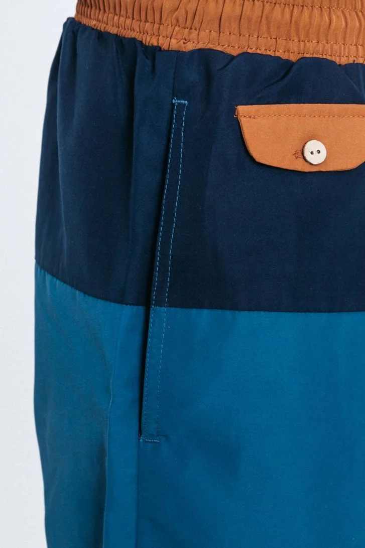 Faguo Faguo Blue & Brown Swim Trunks