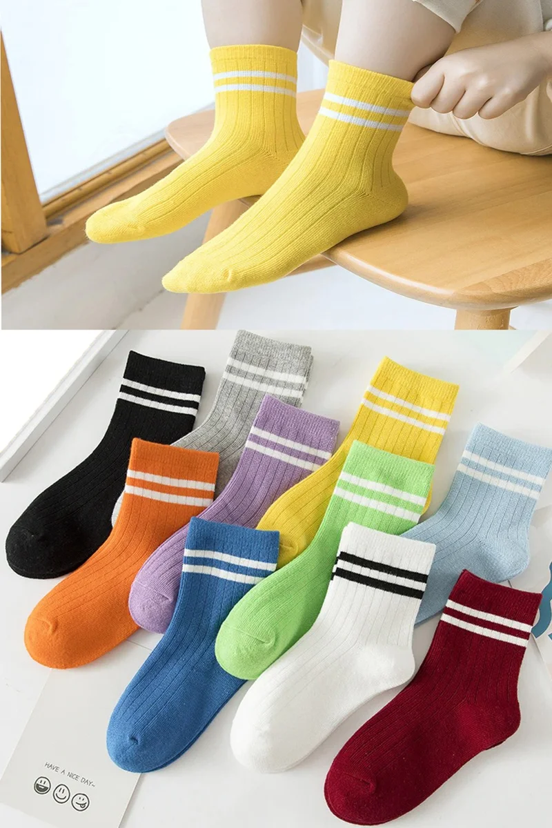 Bgk 10 Pairs Children's Circle Patterned Socket Socks