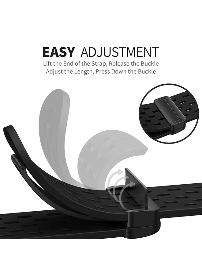 O Ozone Magnetic Buckle Silicone Band For Apple Watch Series 10 | Ultra 2 | 8 Ultra | 9 | 8 | 7 | 6, 49/46/45/44/42mm Soft Silicone Sport Wristband - Black - Image 2