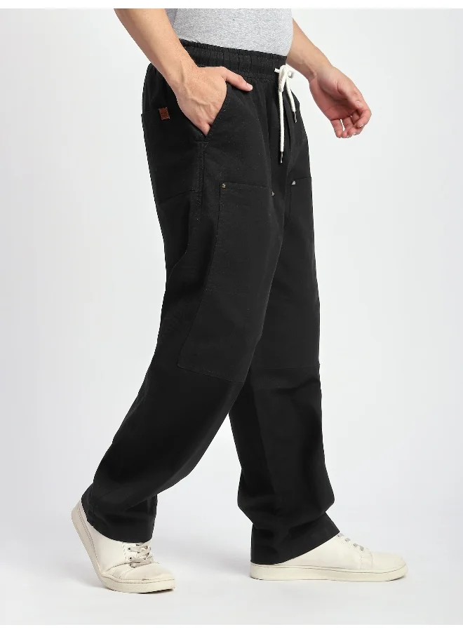 بيونغ Black Rivet Detailed Cargo Pants