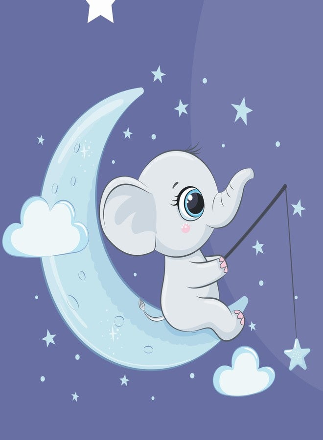 Hoolloomooloo Baby Milestone Blanket Pack of 2 | Purple Sleepy Elephant & Night Sky Moon Design | Monthly Photoshoot Prop with 15 Cards & 1 Golden Ring per Blanket | 90x120 cm Soft Fleece - Image 5
