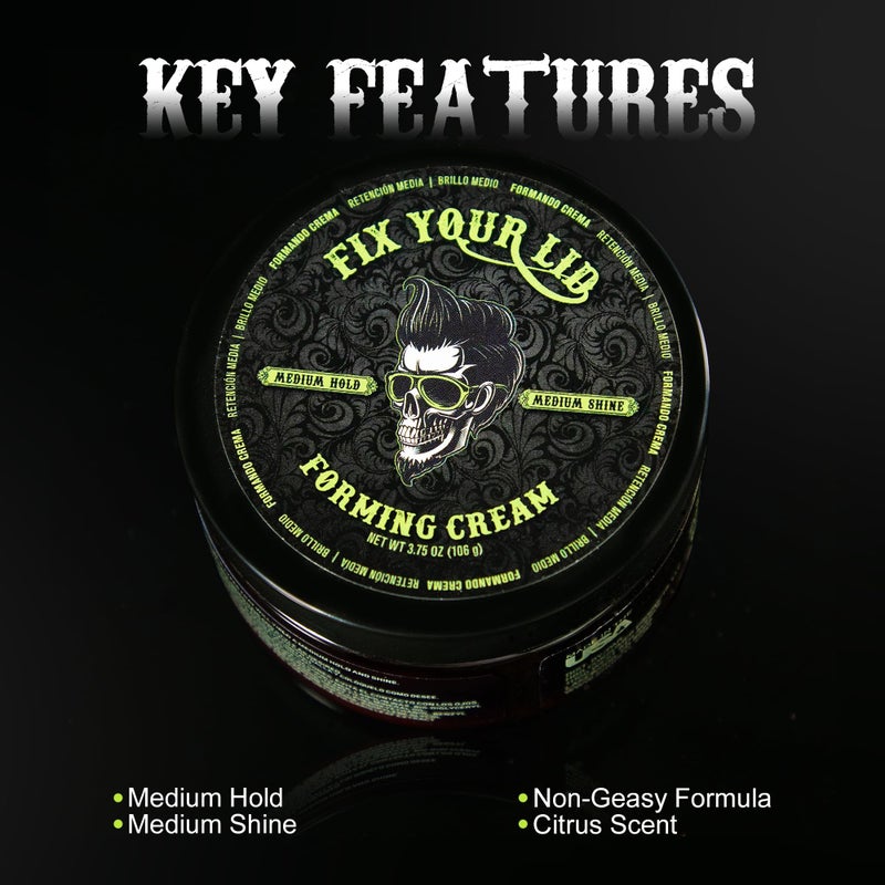 Fix Your Lid Forming Cream for Hair Styling - Men`s Cream with Medium Hold and Shine - Match all Mens Hair Types & Styles - Easy To Wash Out - 3.75 Oz - Image 2