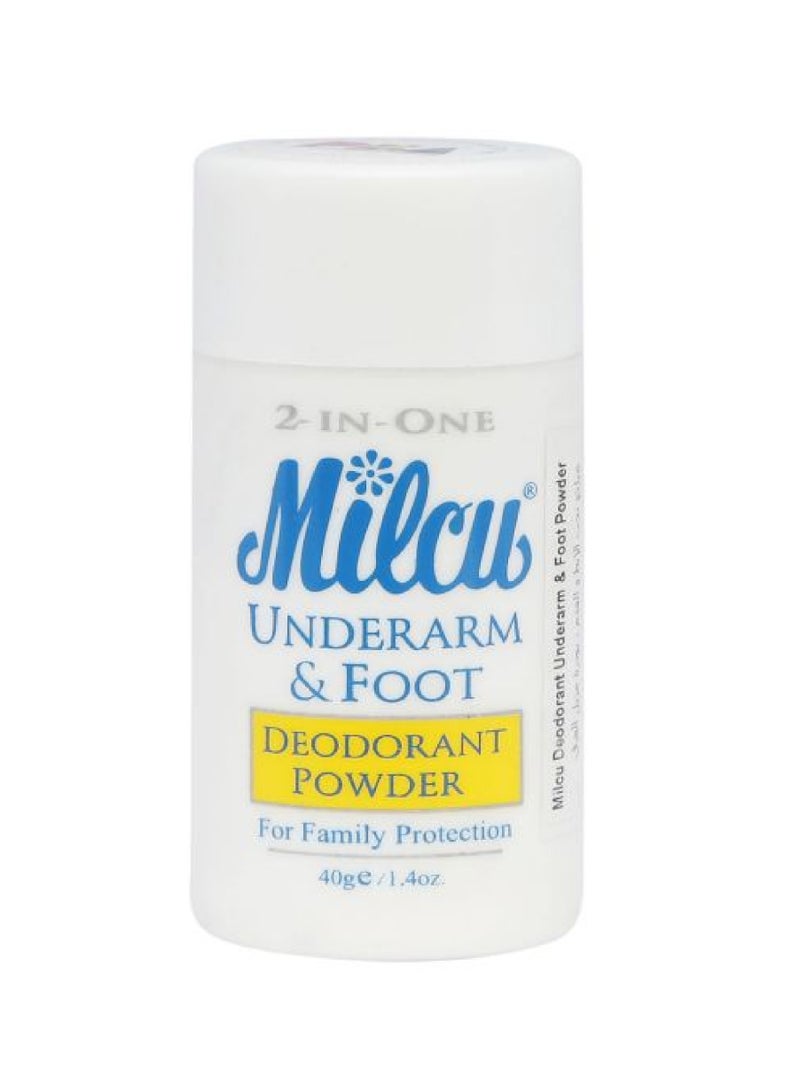Milcu MILCU 2 IN 1 UNDER ARM&FOOT DEO POWDER 40G