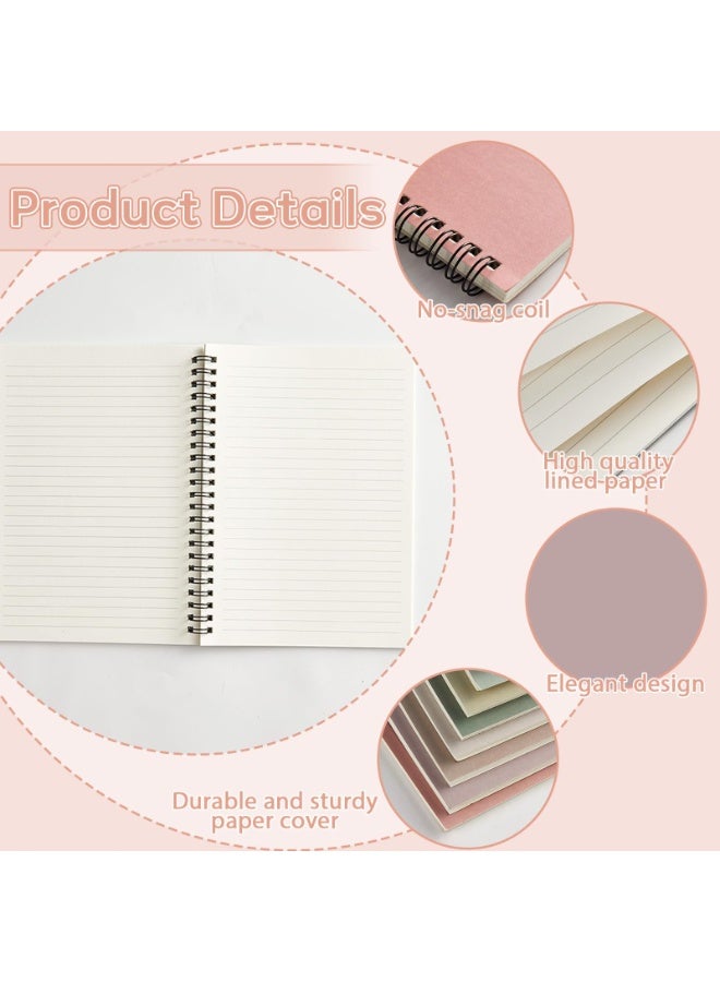 LODROC Spiral Notebook, 5 Pack A5 5.51 x 8.3 Inch Spiral Lined Notebook, College Ruled Spiral Journal Notebook 120 Pages/60 Sheets School Professional Journaling Notebooks for Writing School Office Business - Image 3