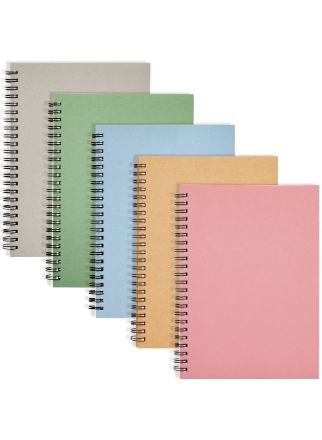LODROC Spiral Notebook, 5 Pack A5 5.51 x 8.3 Inch Spiral Lined Notebook, College Ruled Spiral Journal Notebook 120 Pages/60 Sheets School Professional Journaling Notebooks for Writing School Office Business - Image 1