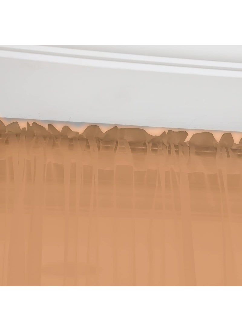 L&TEC Window Brown Sheer Curtains 84 Inches Long 2 Panels Sheer Curtain Basic Rod Pocket Panel for Bedroom Children Living Room Yard Kitchen (Brown  52"" W x 84"" L | 2 pcs)  - Image 4