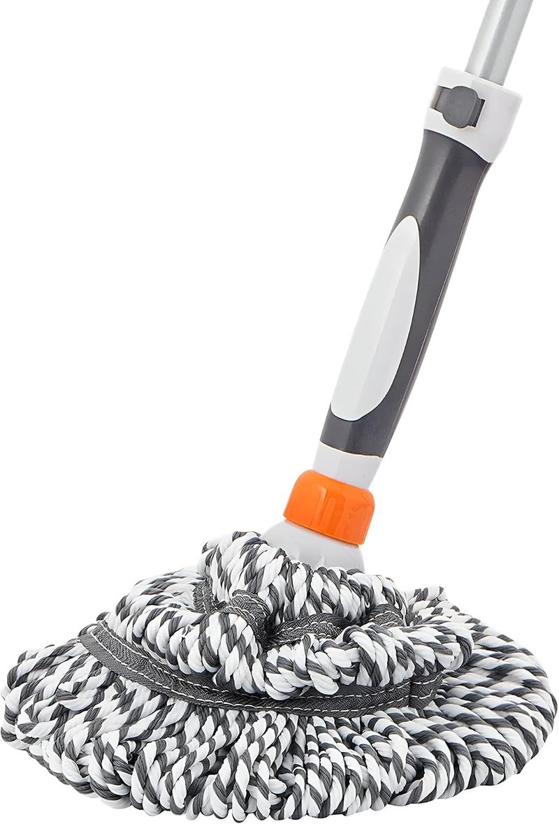 PRIME PICK Twist Mop Telescopick Handle Spin Mop & Extendable Ceiling Fan Cleaning Brush Stainless Steel Wringer Puller Handle Microfiber Dry, Wet Mop for Floor Wall - Image 1