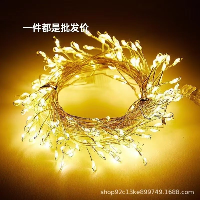 Cross-border LED lights copper firecrackers light string centipede lights  battery gift box creative hanging tree decorative lights - Image 2