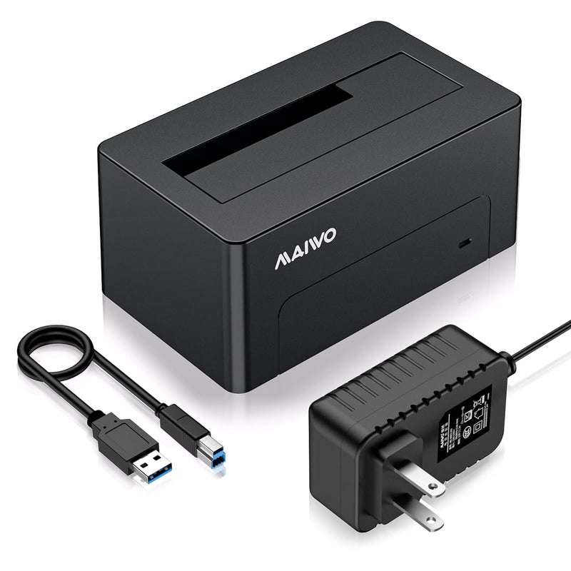 محول MAIWO SAS إلى USB 30 قارئ صندوق القرص الصلب SAS SATA للقرص الصلب 25 35 بوصة SSD سعة 24TB محطة إرساء القرص الصلب الخارجي مع أداة طاقة 12V2A بدون أدوات