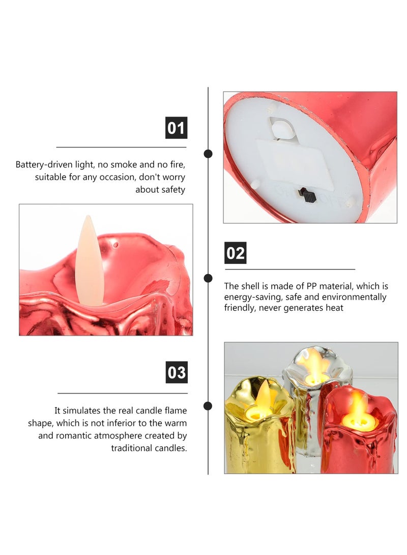 شموع LED بدون لهيب أضواء الشاي الإلكترونية المتلألئة مصباح ليلي زخرفي للمنزل حفلات الزفاف عيد الميلاد حفلات عيد الميلاد ديكور العطلات أضواء LED القابلة للغمر - Image 2