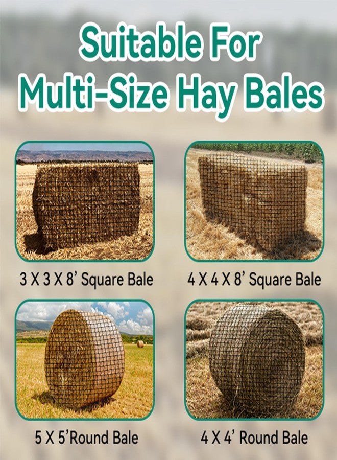 Fifatopo Large Round Bale Hay Net, Slow Feed Knotless Design Hay Net Feeder for Livestocks,Heavy Gauge Large Hay Net for Horses, Cattle, Sheep in Farms and Pastures, 1.75-inch Mesh (5×5ft) - Image 4