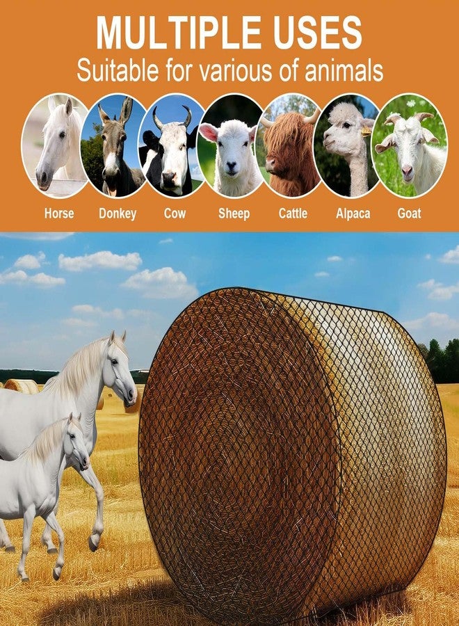 Fifatopo Large Round Bale Hay Net, Slow Feed Knotless Design Hay Net Feeder for Livestocks,Heavy Gauge Large Hay Net for Horses, Cattle, Sheep in Farms and Pastures, 1.75-inch Mesh (5×5ft) - Image 5
