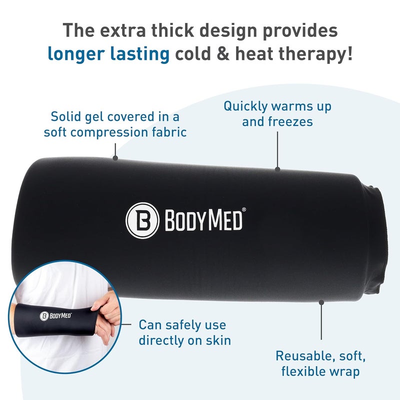 BodyMed جهاز BodyMed 360 للحرارة والبرودة للركبة والمرفق والكاحل والمعصم لتخفيف الانزعاج  حزمة جليدية مرنة قابلة لإعادة الاستخدام للعلاج بالضغط للالتواءات والتهاب المفاصل والتهاب الأوتار  كبير جداً - Image 5