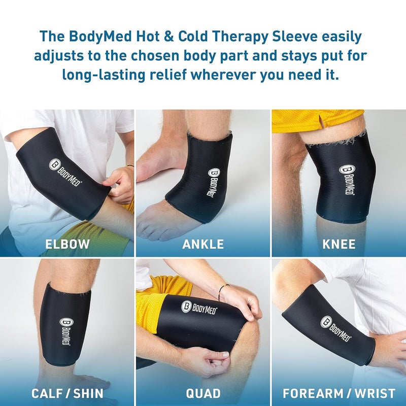 BodyMed جهاز BodyMed 360 للحرارة والبرودة للركبة والمرفق والكاحل والمعصم لتخفيف الانزعاج  حزمة جليدية مرنة قابلة لإعادة الاستخدام للعلاج بالضغط للالتواءات والتهاب المفاصل والتهاب الأوتار  كبير جداً - Image 4