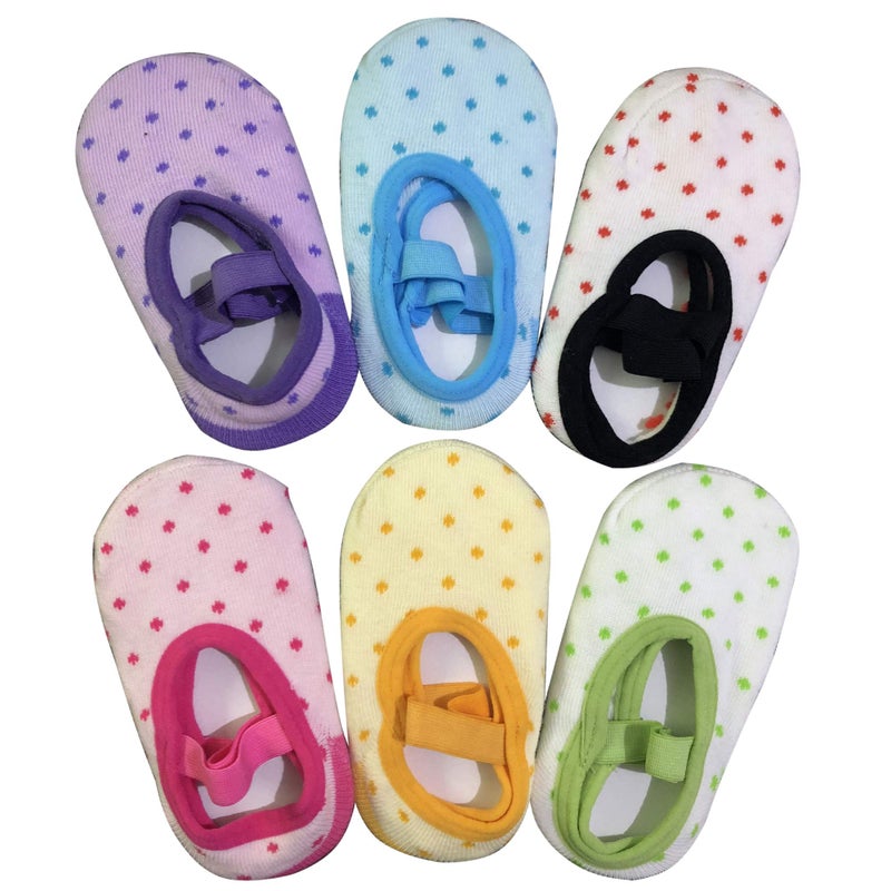 Monochef Baby Toddler Girls Socks Gift: 6 Pairs Non-Slip Grip Ankle Mary Jane Socks For 12-30 Months - Image 4